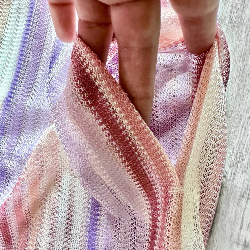 Haute Hippie Boho Pink & Purple Striped Beach Cover Up Dress w/ Pockets | Size M - Picture 8 of 12